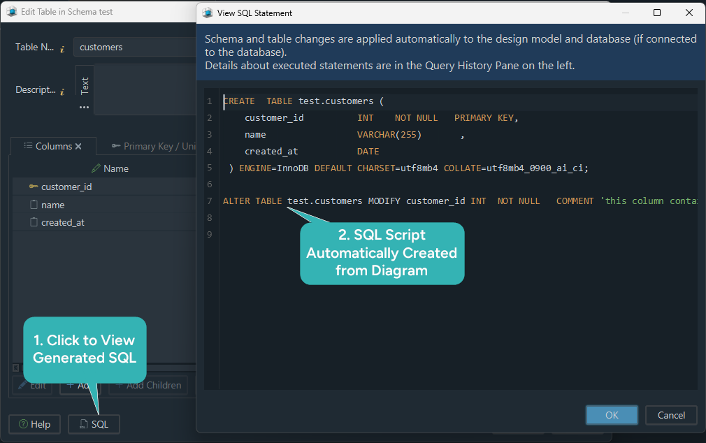 Auto-Generated SQL from Visual Design in DbSchema