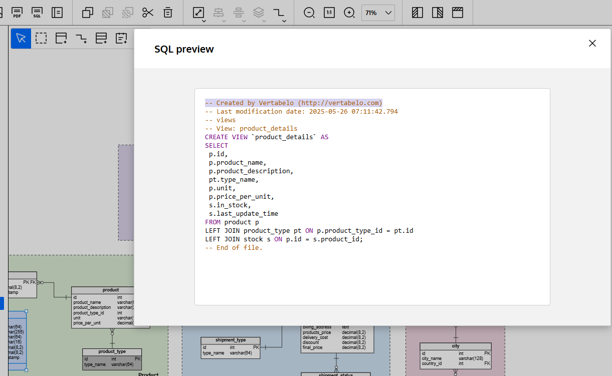 Vertabelo Scripts
