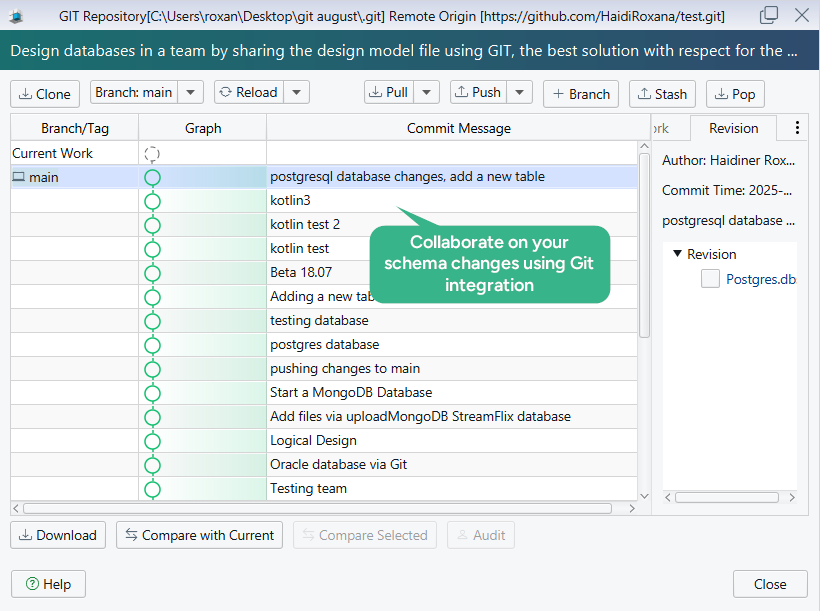 DbSchema Git Integration