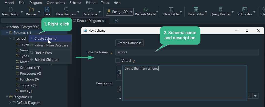 Create Schema Visually