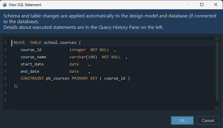 View SQL Auto-generated code