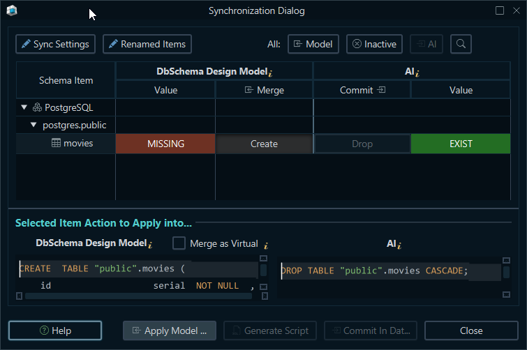 Ai Synchronization Dialog