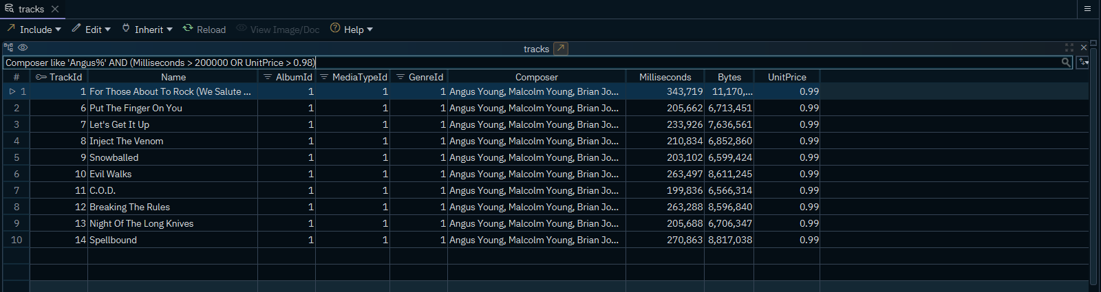 Browse Filter Bar