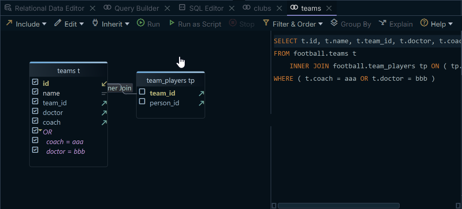 Query Builder AND/OR Groups