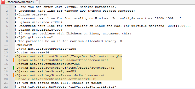 DbSchema.vmoptions File from the Installer Folder