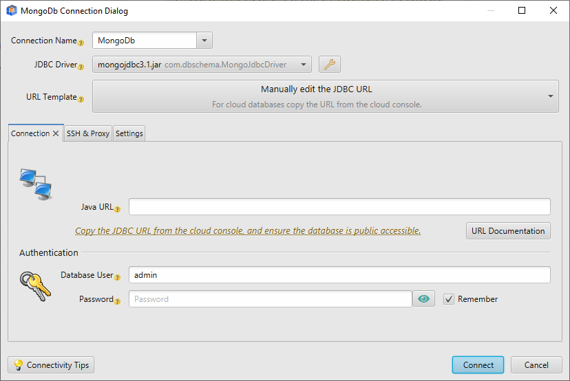 Connect to MongoDB in the Cloud