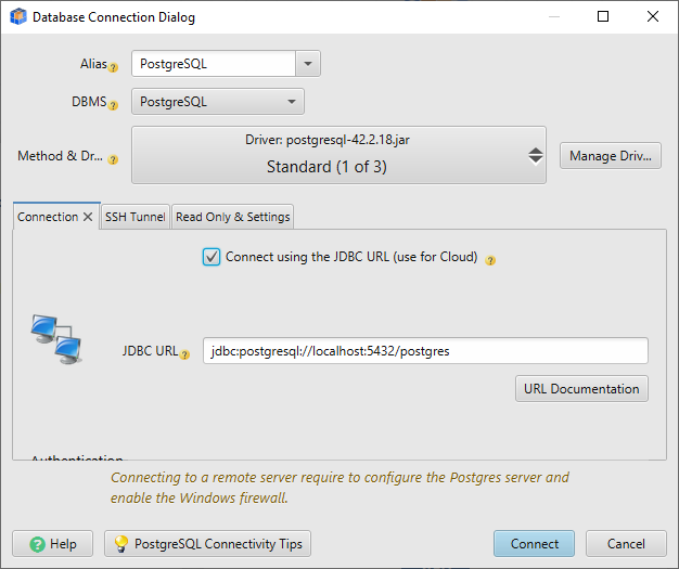 Connect to timescaledb database