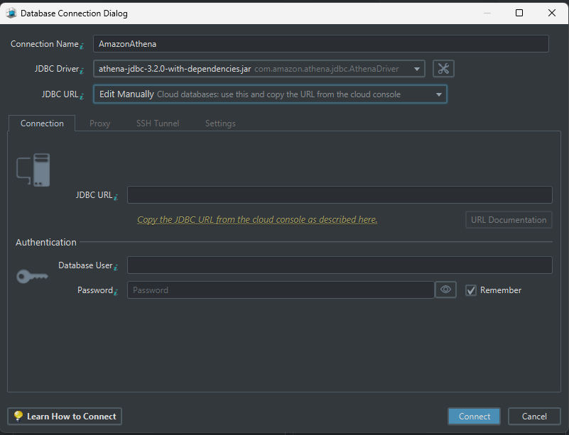 Connect Amazon Athena in DbSchema