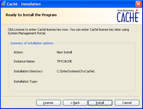 How to choose a folder where to install the Cache database
