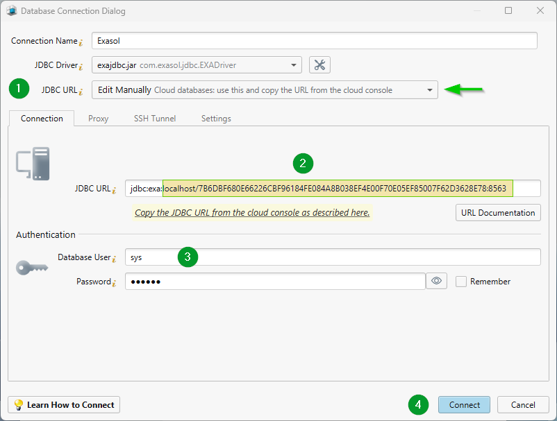 Error Connection in Exasol