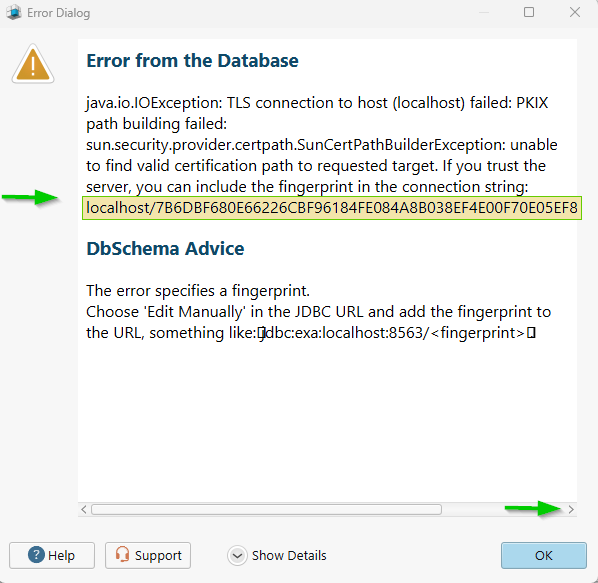 Error Connection in Exasol