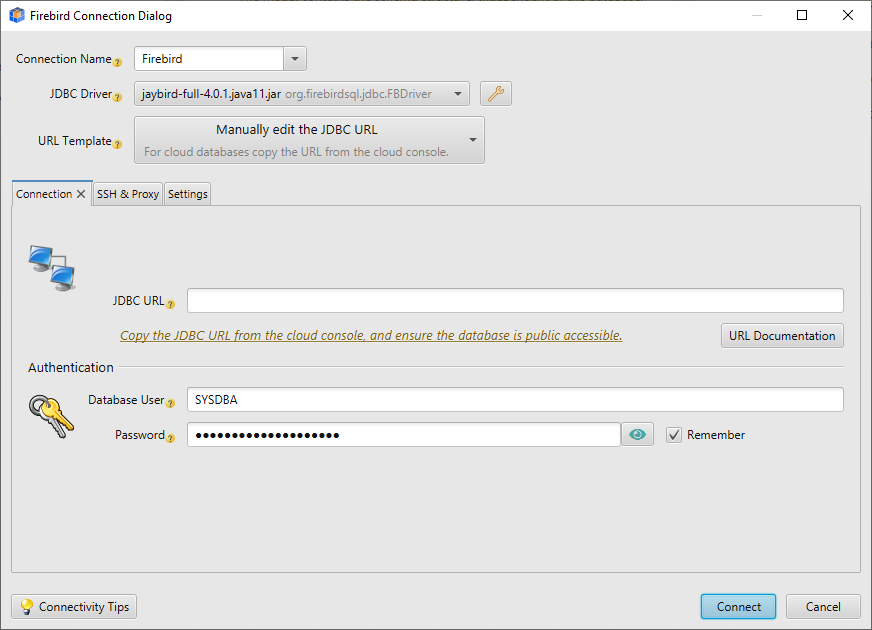 Connect to Firebird in the Cloud