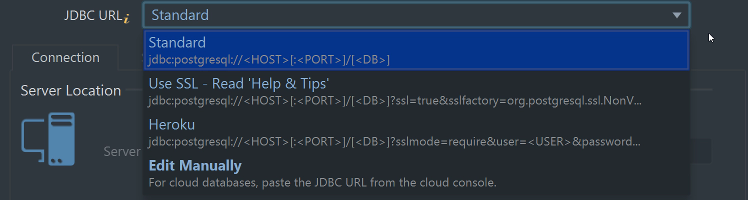 JDBC URL options