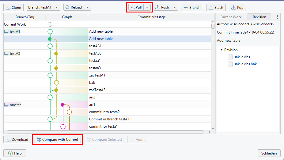 GIT Pull using DbSchema