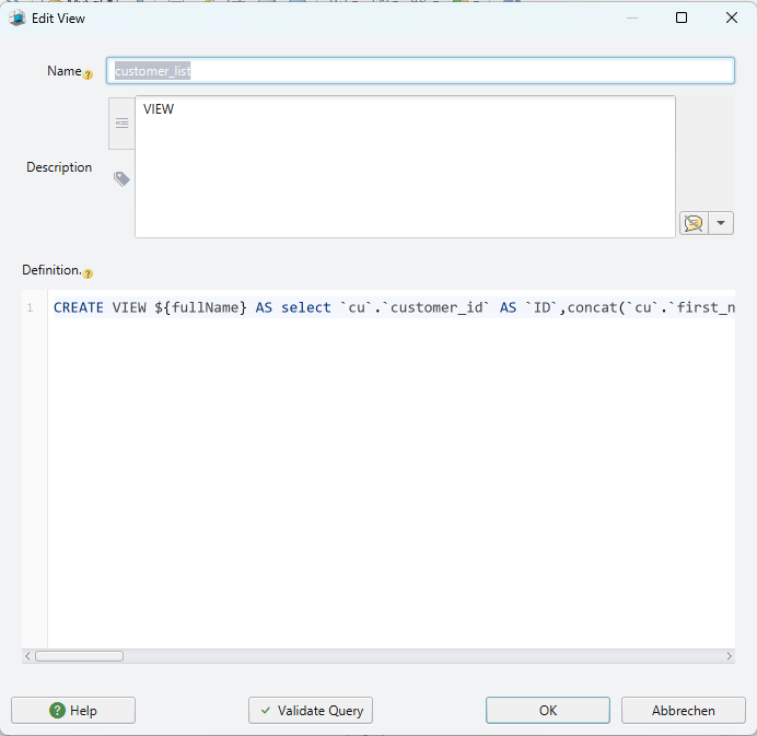 dbschema cardinality