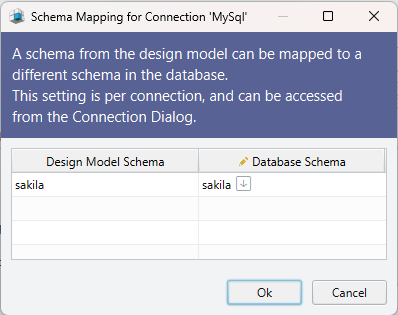 Schema Mapping dialog.