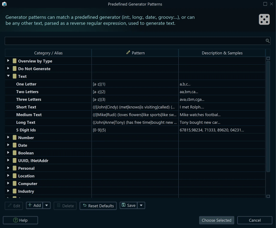 Pattern Repository Dialog
