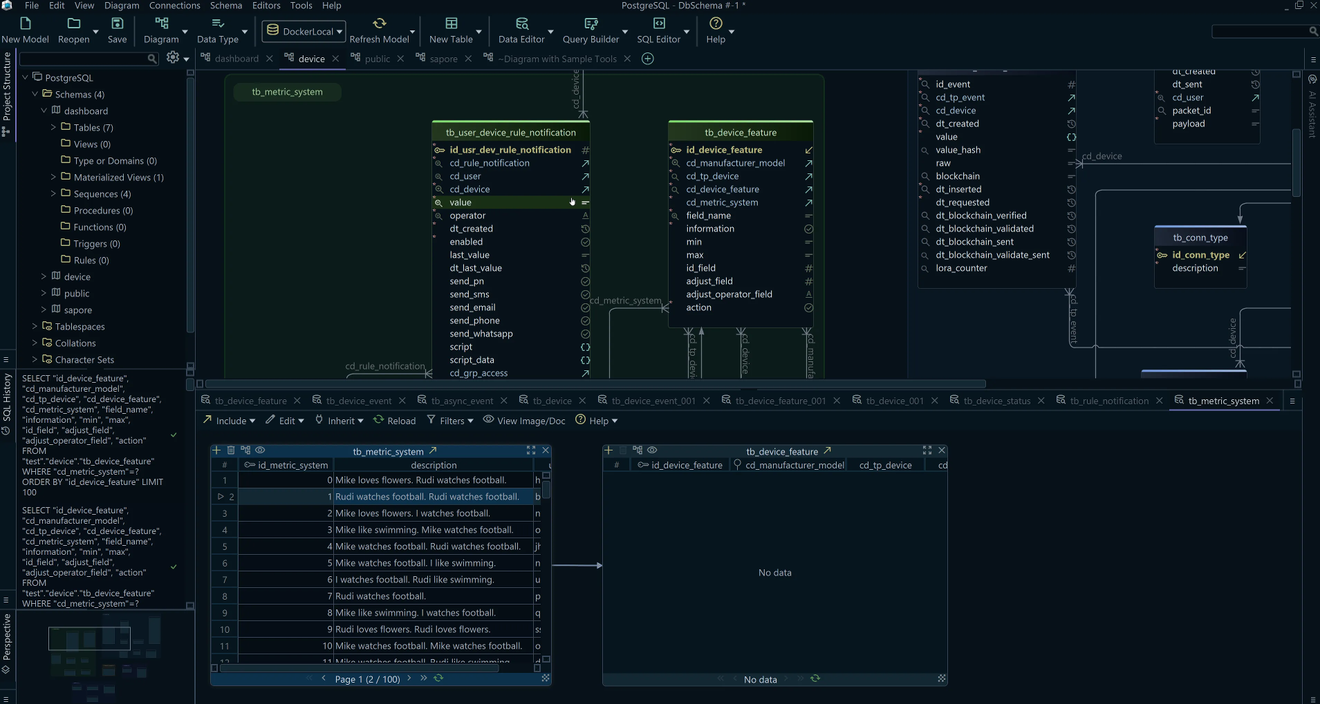 DbSchema application interface