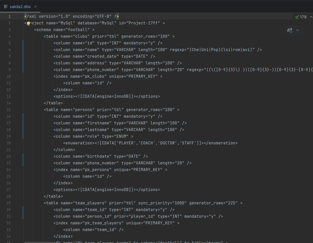 Design model saved as XML file