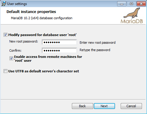 How to enter the MariaDB password