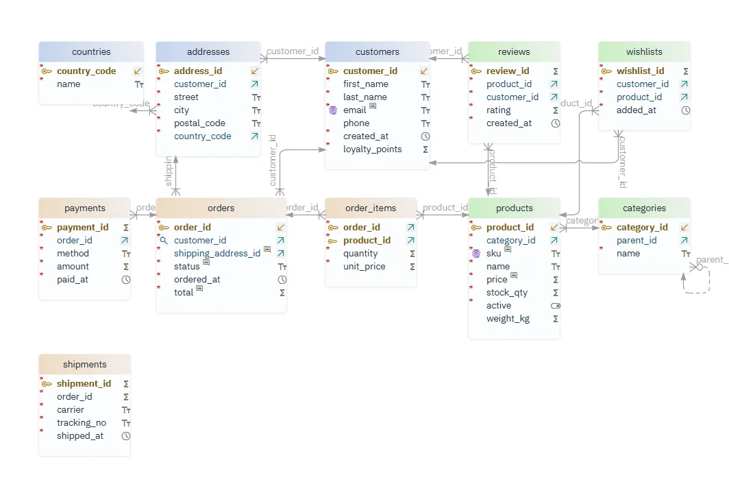 The Main Diagram exported as a PNG image, with all eleven tables on a white background