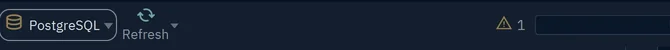 The right side of the toolbar with a warning sign and the number 1