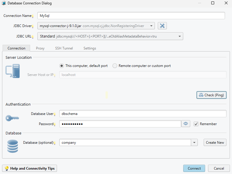 Local Connection in MySQL