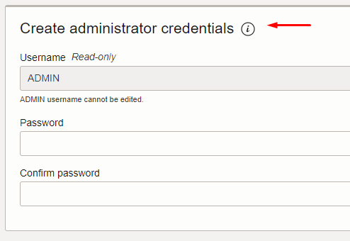 Oracle Cloud create Autonomous Database set-up Credentials