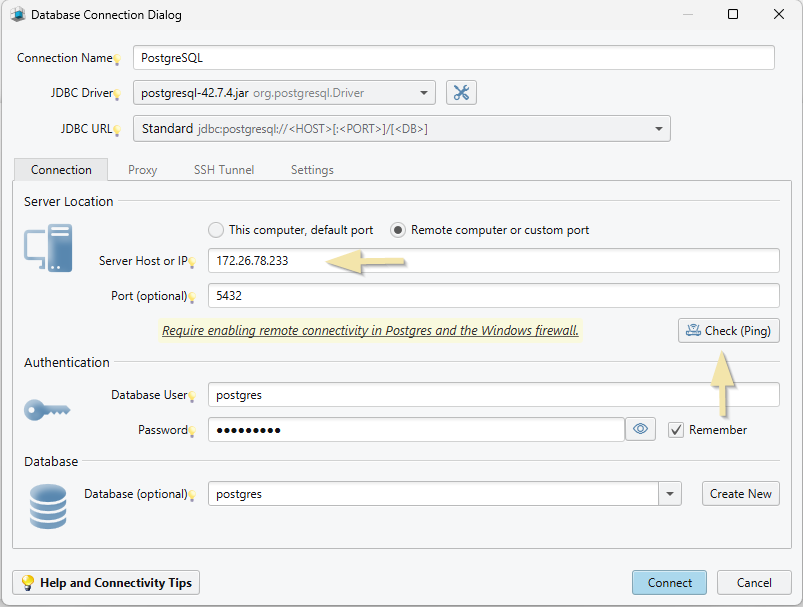 Remote Connection in PostgreSQL