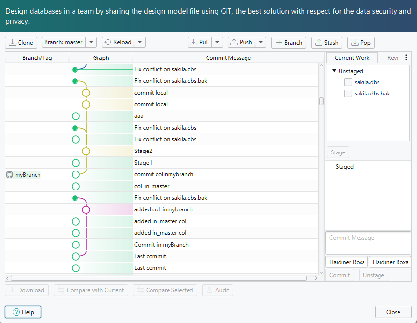 DbSchema Git Integration