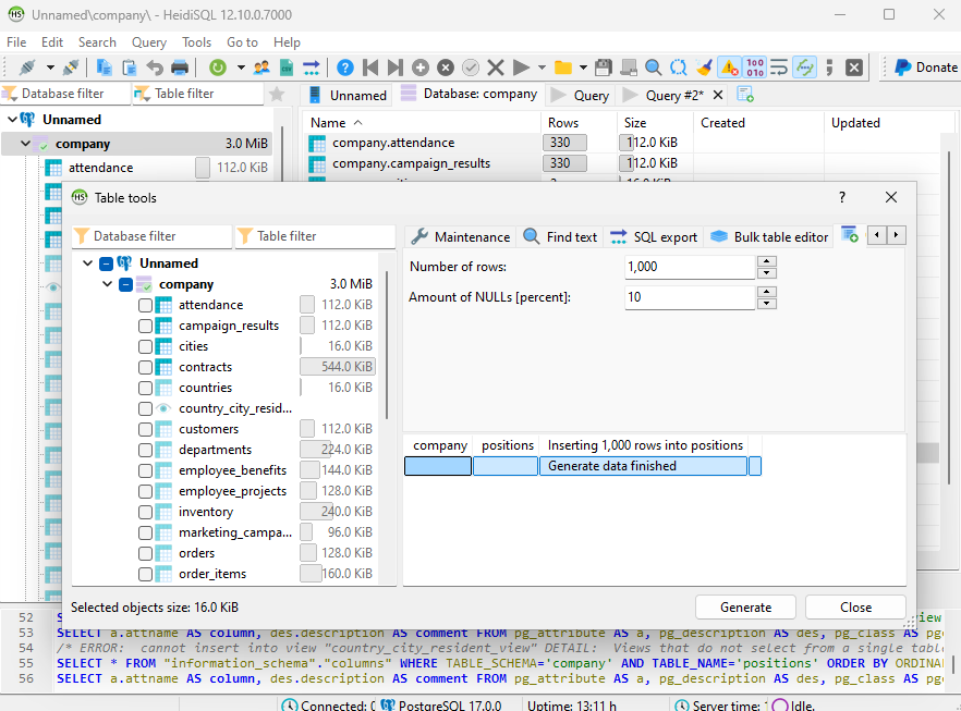 HeidiSQL Table Editor
