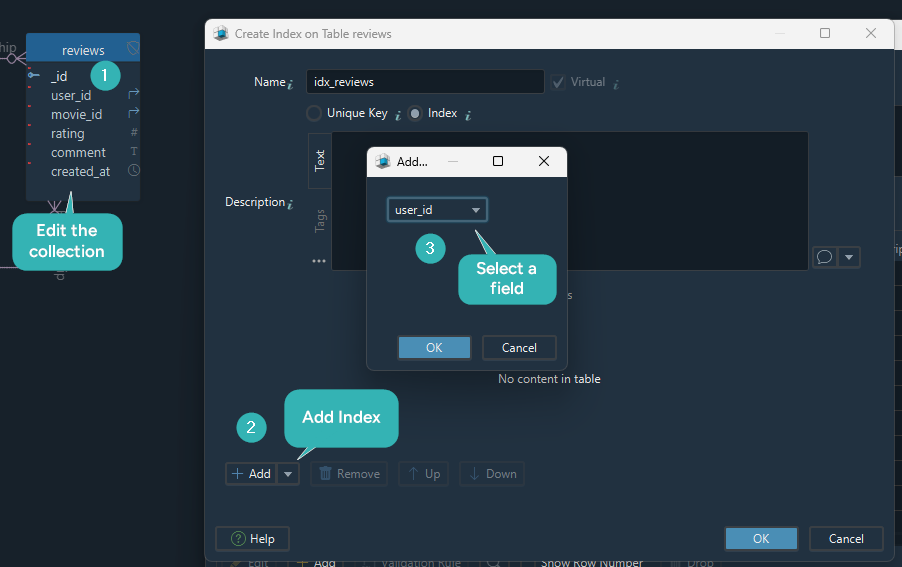 Create Index in MongoDB