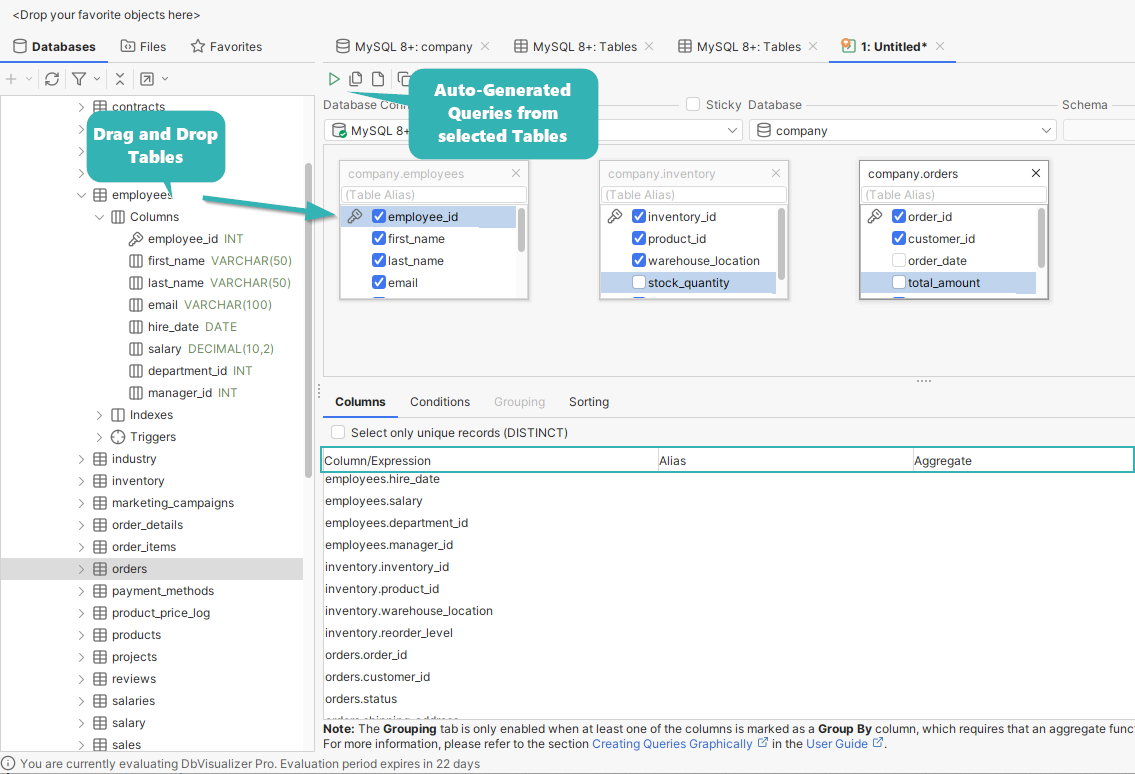 DbVisualizer SQL Editor