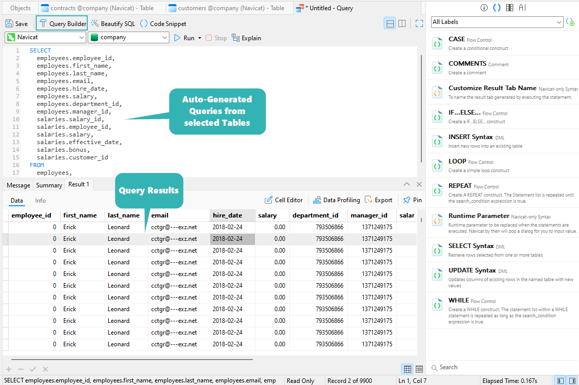 Navicat Query Builder