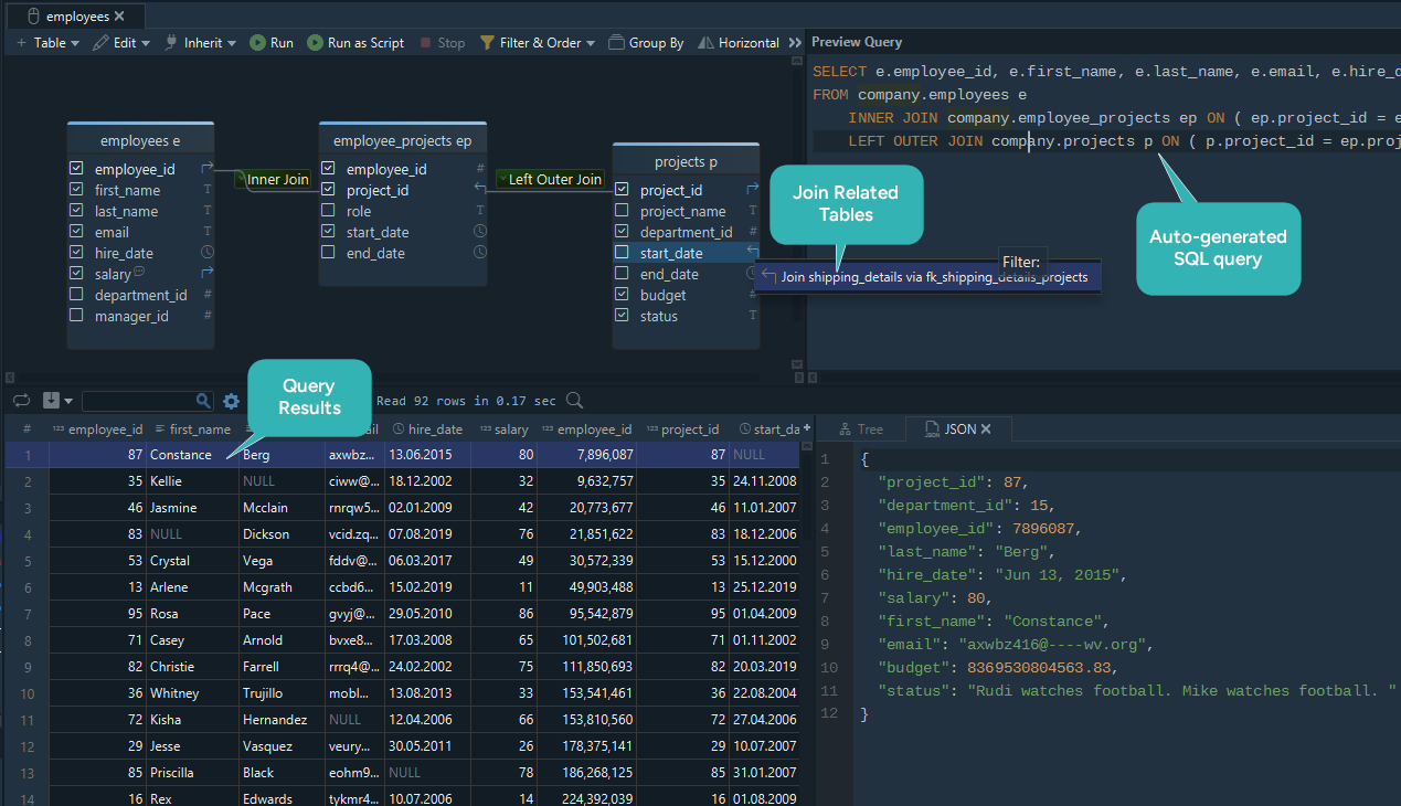 DbSchema Query Builder