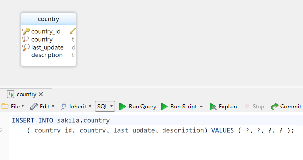 Insert Data using SQL Editor >