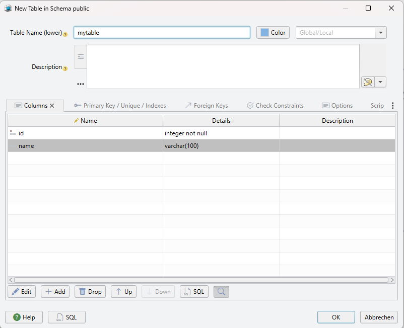 Dbschema How To Create A Table In Sqlite