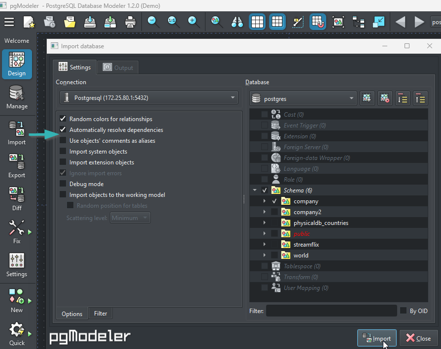 PgModeler ER Diagram for PostgreSQL