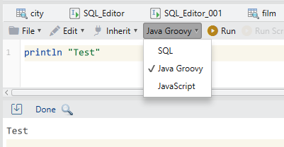 Edit Groovy Scripts in the SQL Editor