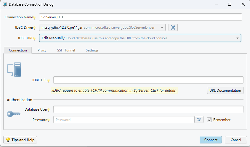 SqlServer Connection Dialog