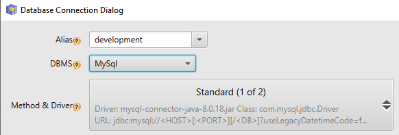 dbschema database connection authentication